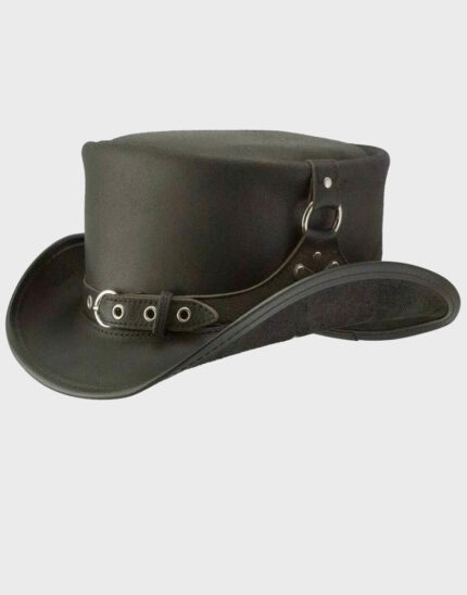 The Suspended Steampunk Leather Top Hat