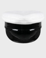 black and white cap officer captain leather hat rambo