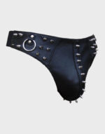 black leather jockstraps with studs and rings2