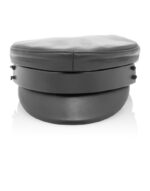 black leather rider star police cap show