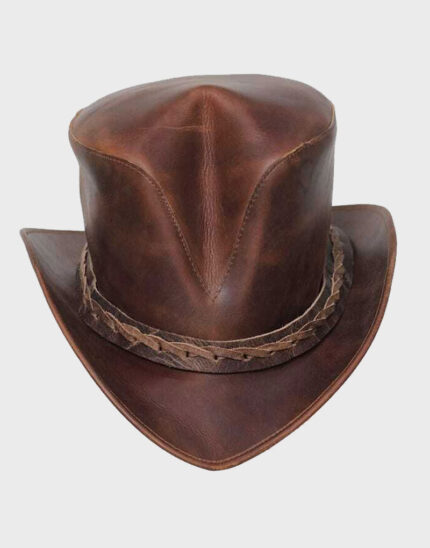 Desperado Brown Leather Top Hat