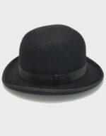 historical black wool felt handmade bowler derby hat full side
