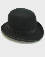 historical black wool felt handmade bowler derby hat side