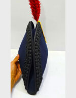 italian bicorne cocked hat with black trim hackle plume f