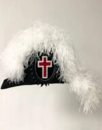 knights templar line officer bi corn hat sir knight chapeau deluxe fur felt   flat body 1