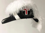 knights templar line officer bi corn hat sir knight chapeau deluxe fur felt   flat body side 1