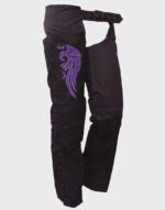ladies textile chaps with embroidery various colors black