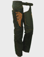 ladies textile chaps with embroidery various colors green