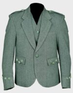 lovat green tweed argyle jacket with 5 button vest
