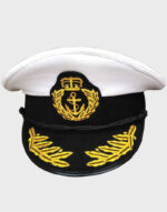 navy captain yacht hat snap back gold embroidery anchor skippers cap for party view