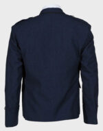 navy tweed argyle jacket and 5 button vest   navy tweed back side 1