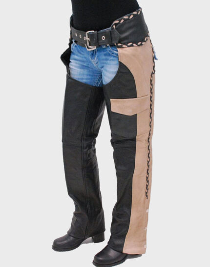 New Stylish Two-Tone Leather Chaps