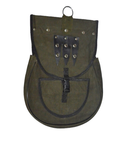 Nubuck Green Leather Falconry Bag