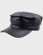 police leather cap new black style