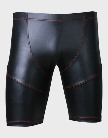 Red Stitch Black Leather Underwear