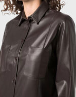 simple style real leather shirt
