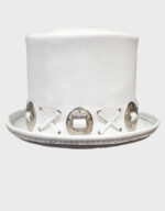 slash musician band white leather top hat