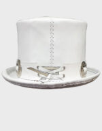 slash musician band white leather top hat b