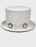 slash musician band white leather top hat s