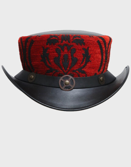 Steampunk Alter Red Vintage Style  Short Top Hat