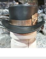steampunk mad hatter crocodile eye band leather top hat f