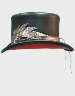 steampunk mad hatter crocodile eye band leather top hat s