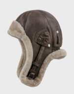 the genuine leather russian trapper fur hat side