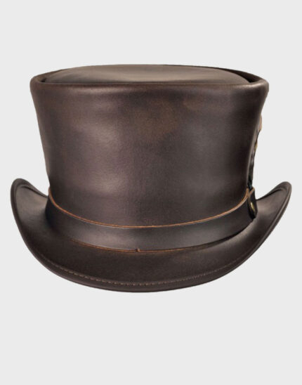 Topper Top Hat, Buffalo Pale Rider Brown Leather Hat
