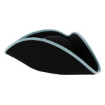 tricorn hat handmade wool felt freemason style side