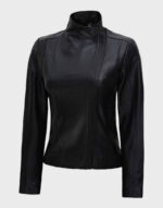 women leather black moto jacket