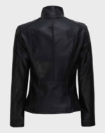 women leather black moto jacket2