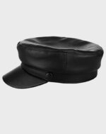 women s faux leather captain hat side