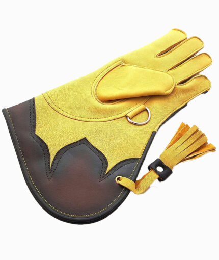 Yellow Leather Bird Handling Falconry Gloves