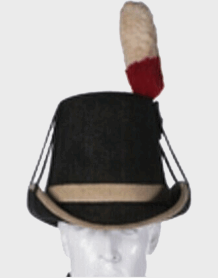 19th 20th Century British Royal Marines Black Beret Round Hat