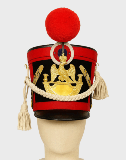 French Napoleonic Leather Shako Helmet – Military Reenactment Hat