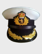 1953 British Royal Navy Admiral Flag Rank Officers Peaked Cap – Queens Crown