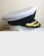 1953 British Royal Navy Admiral Flag Rank Officers Peaked Cap – Queens Crown ss