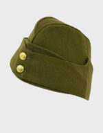 British Army WW2 1940s Forage Side Cap – Khaki Green Kings Crown