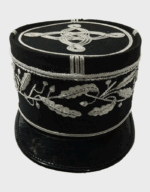 French General Police Dress Kepi – Hand Embroidered Black Wool with Silver Braid