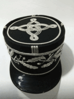 French General Police Dress Kepi – Hand Embroidered Black Wool with Silver Braid t