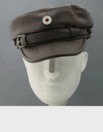 Replica Prussian Austro Hungarian Locomotive Hunter Captain Leather Crush Hat, Leather Cap
