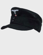 WWII German Panzer M43 Feldmütze – Black Wool Military Field Cap, Germany Hat