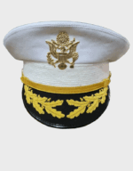U.S. Army Field Grade Officer Service Dress White Cap Hat, American Marine Cap