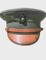 U.S. WWI Marine Corps P1912 Forest Green Bell Crown Enlisted Visor Cap with USMC EGA show
