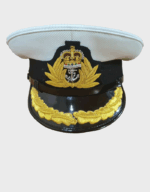UK Royal Navy Officers White Summer RIB PU Waterproof Cap, British Hat