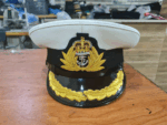UK Royal Navy Officers White Summer RIB PU Waterproof Cap sh