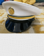 USA Military Police MP Enlisted Cap Service Dress White Hat r