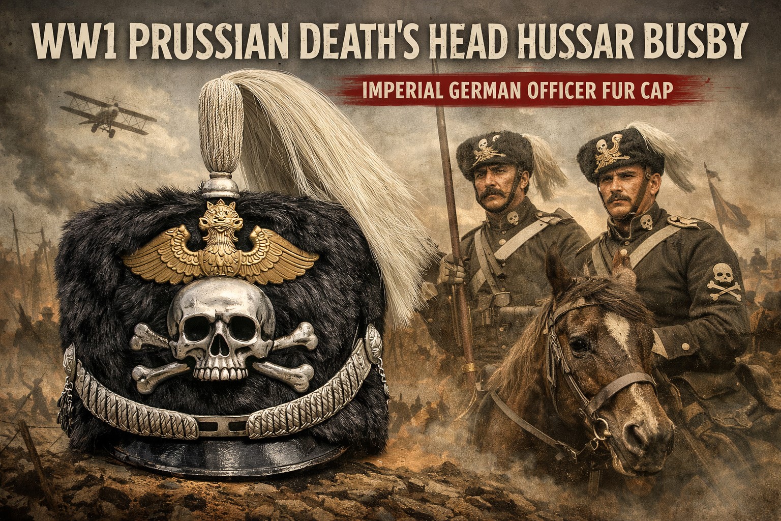 WW1 Prussian Death’s Head Hussar Busby – Imperial German Officer Fur Cap Guide