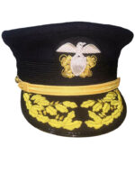 WWII U.S. Navy Admiral Visor Cap – Hand Embroidered Peak Replica, American Hat