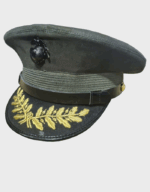 WWII – Cold War USMC Officer Service Cap – Green Wool Hat l